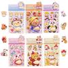Aninako Puni Puni Siegel Tiere 3D Bauchaufkleber Molliger Hund Flauschiges Marshmallow Stressabbau Notizbuch Telefon Tagebuch Bastelbedarf Set 6 A+B