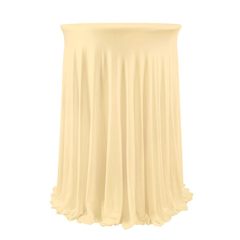 1Pcs Round Spandex Cocktail Tablecloths with Skirt Table Cover  Stretch Tablecloth Skirt For Table Bar Wedding Party Banquet