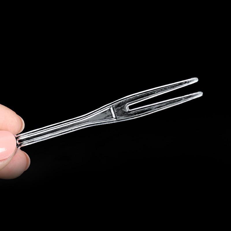 Transparent Colored Disposable Fruit Forks, Cake & Dessert Picks - Pack of 500 Pieces