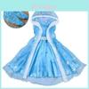 Adorable Girls Cartoon Frozen Vest Dress And Long Hooded Mesh Vest Set For Summer Ages 1 To 3