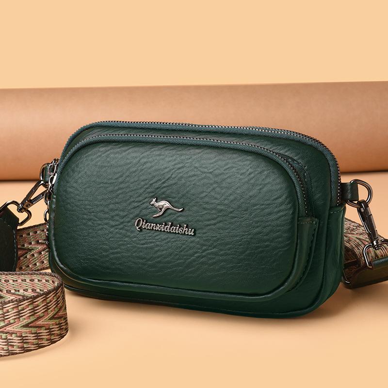 Geantă de umăr mică pentru femei în timpul verii, geantă de telefon mobil multistrat, simplă, de vârstă mijlocie, geantă de mamă, casual, versatilă, geantă de umăr