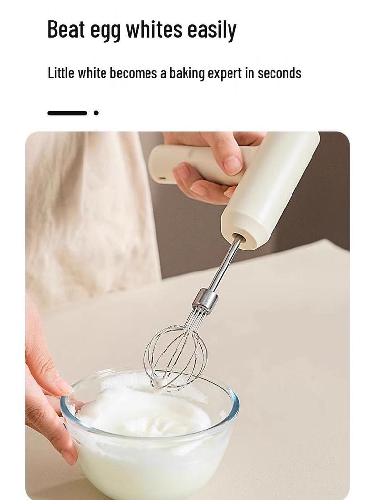 Rechargeable Stainless Steel Handheld Electric Egg Beater for Baking
