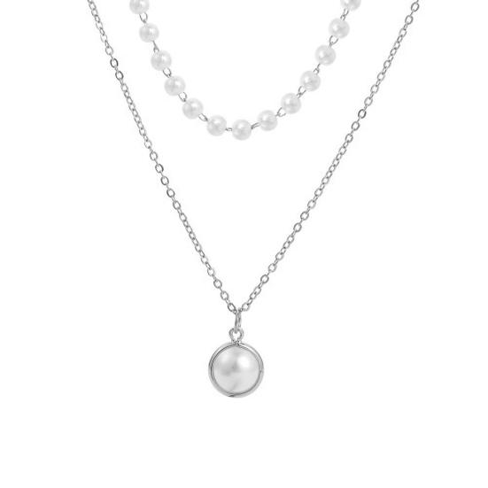 Collier ras du cou Double couche en fausses perles pour femmes, chaîne élégante, bijoux cadeau