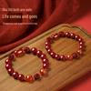 Genuine Cinnabar Hexagonal Bracelet for Men & Women - Three Horse Year Design