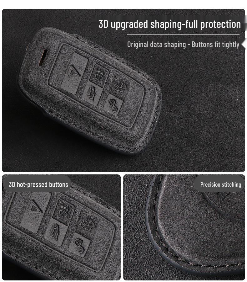 Nubuck Leather Key Case for Range Rover Models (Sport, Evoque, Defender, Discovery Sport, Velar, Freelander)