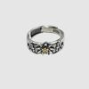 Unisex Adjustable Plated Snowflake Edelweiss Ring Geometric Minimalist Vintage Style Finger Daily Wear
