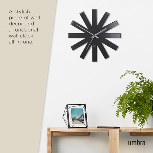 Umbra Ribbon Wall Clock, Black, 2118070-040