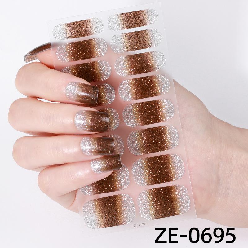 2025 Koreanische Farbverlauf Glitzer Katzenaugen Nagelkunst Aufkleber - Wasserdicht