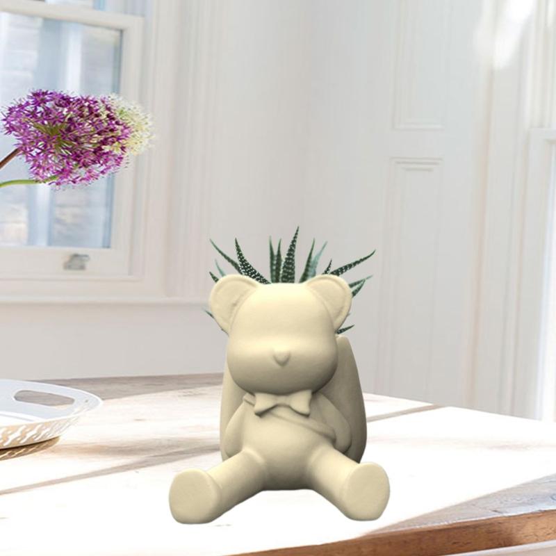 Betonové formy Formy na květináče Medvěd s taškou Tvarované Ručně vyráběné Silikonové formy Silikonový materiál pro DIY Květináč Váza