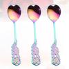 3pcs Stainless Steel Mini Dessert Spoon Rose Handle For Coffee Tea Cappuccino Ice Cream Sugar Stirring Creative Flatware Home