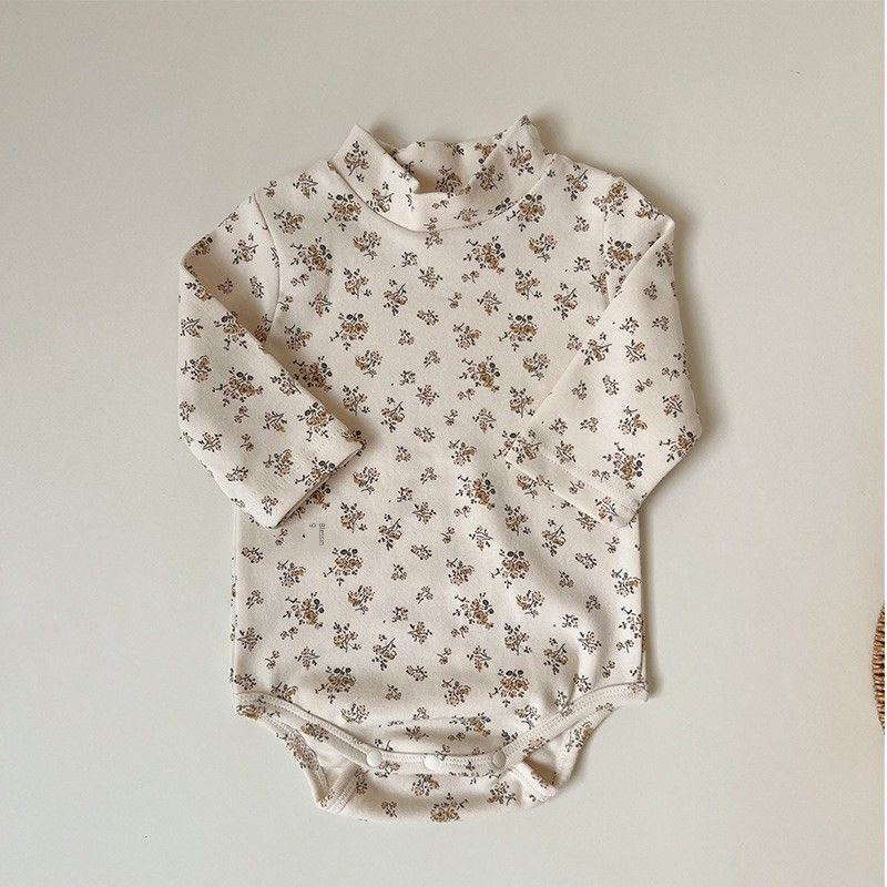 Baby Autumn Loungewear Onesie with Cute Cartoon Print, Long-Sleeve Romper for Boys and Girls