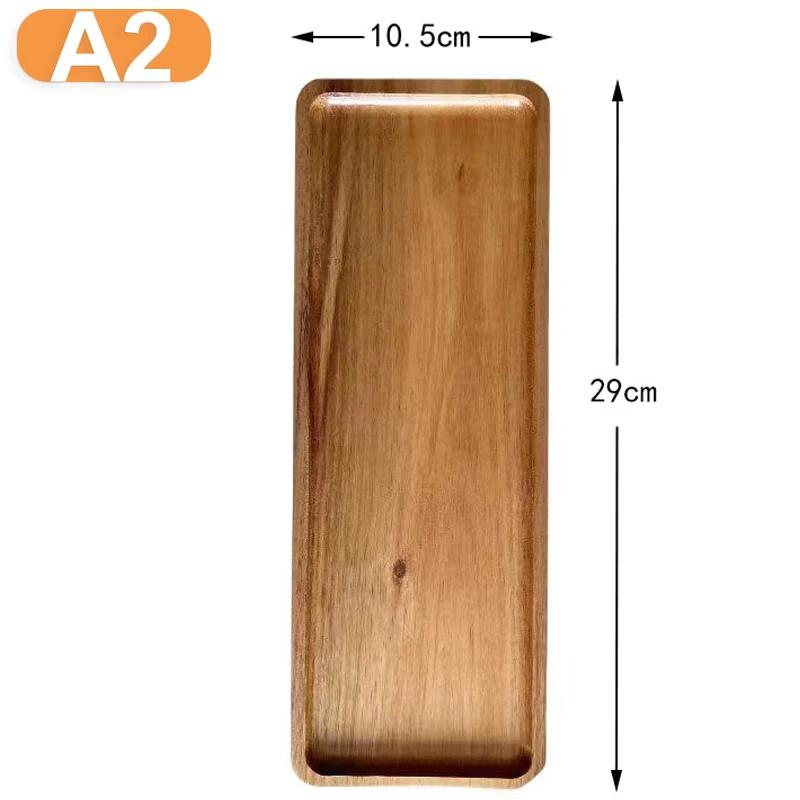 Tableware Solid Wood Food Tray Round Rectangle Dessert Plate Japanese-style Wooden Snack Fruit Tea Saucer Pallet Kitchen Supply