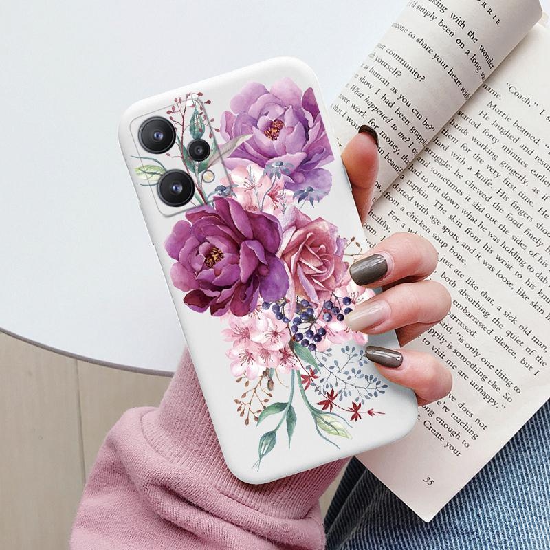 For Realme 9 4G Case 9 Pro Plus Cover Cute Heart Flower Back Cover Soft Silicone Protective Funda For OPPO Realme 9 Pro+ Shell