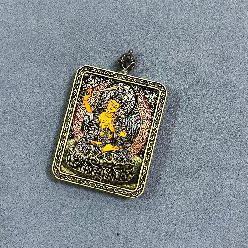 men and women Lucky Talisman decorative pendant alloy material Buddhist figure painting thangka Wealth Luck Feng Shui Decor