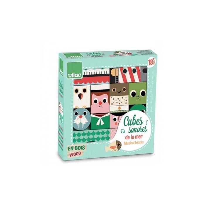 Cubes Sonores De La Mer - VILAC - Ingela P. Arrhenius - Bois - Jeu De Construction