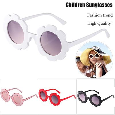 Meisjes Schattige Streetwear Trend Buitenproduct Bloemvorm Zonnebril Vintage Kinder Zonnebril