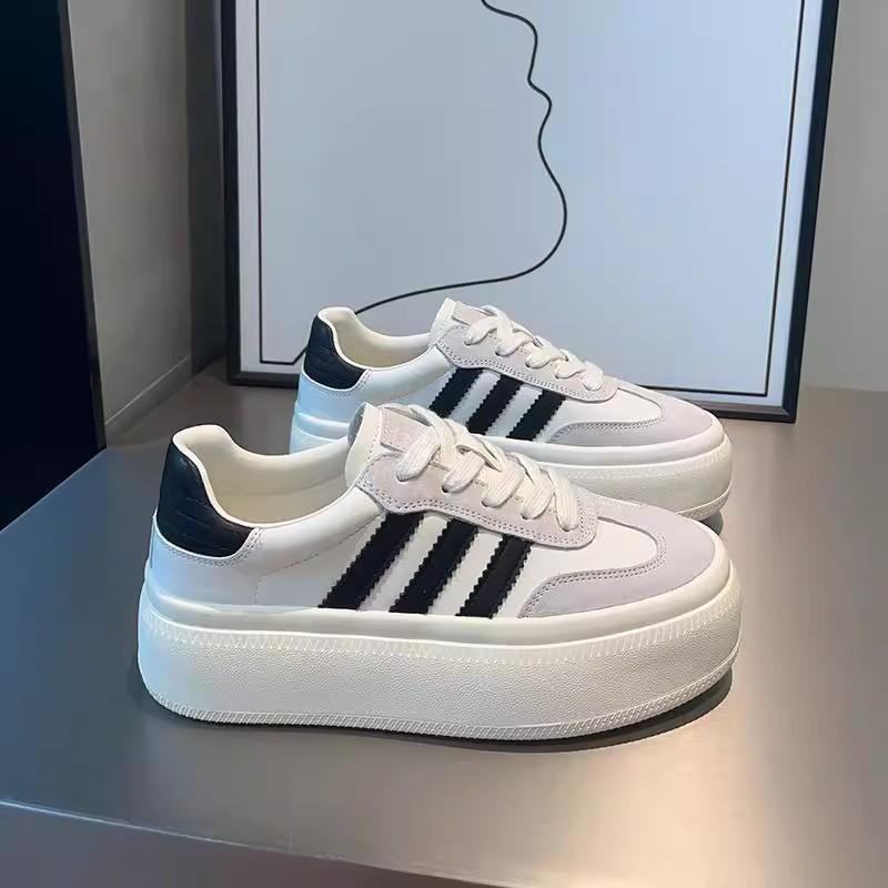 Leather Women's Spring and Summer Platform Shoes Versatile Mesh White Shoes Sports Shoes Women's Shoes Casual Board Shoes
