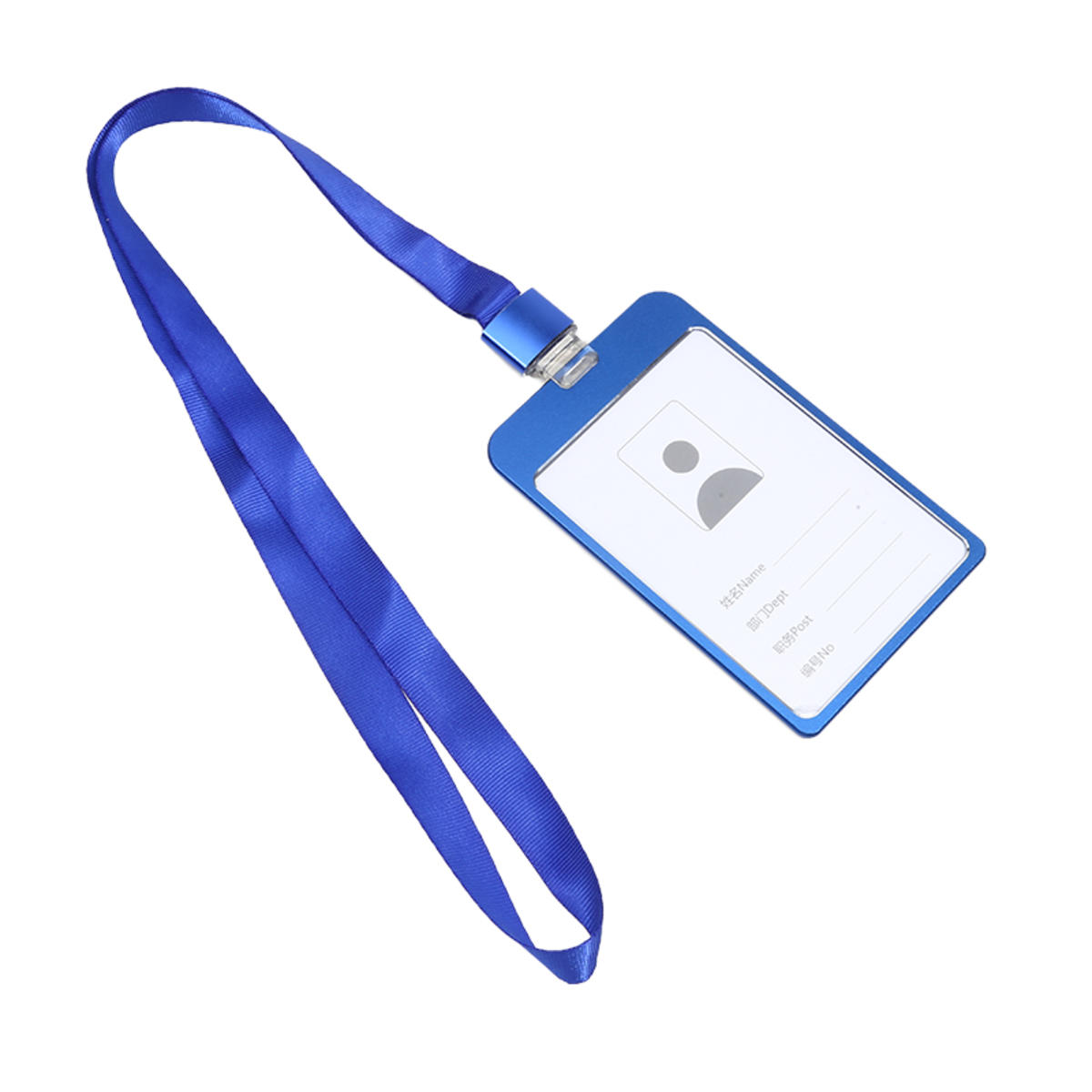 

Fashion Card Cover Women Men Aluminum Alloy Work Name Card Holders Business Badge Lanyard Holder Metal Bags Case one size синий