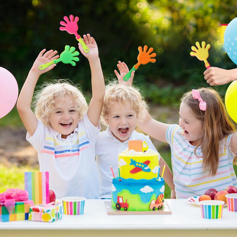 20 st färgglada mini handklappare jubeltillbehör barnfödelsedagsfestfavörer goodie pinata fyllnadsleksaker bröllop babyshowerpresenter