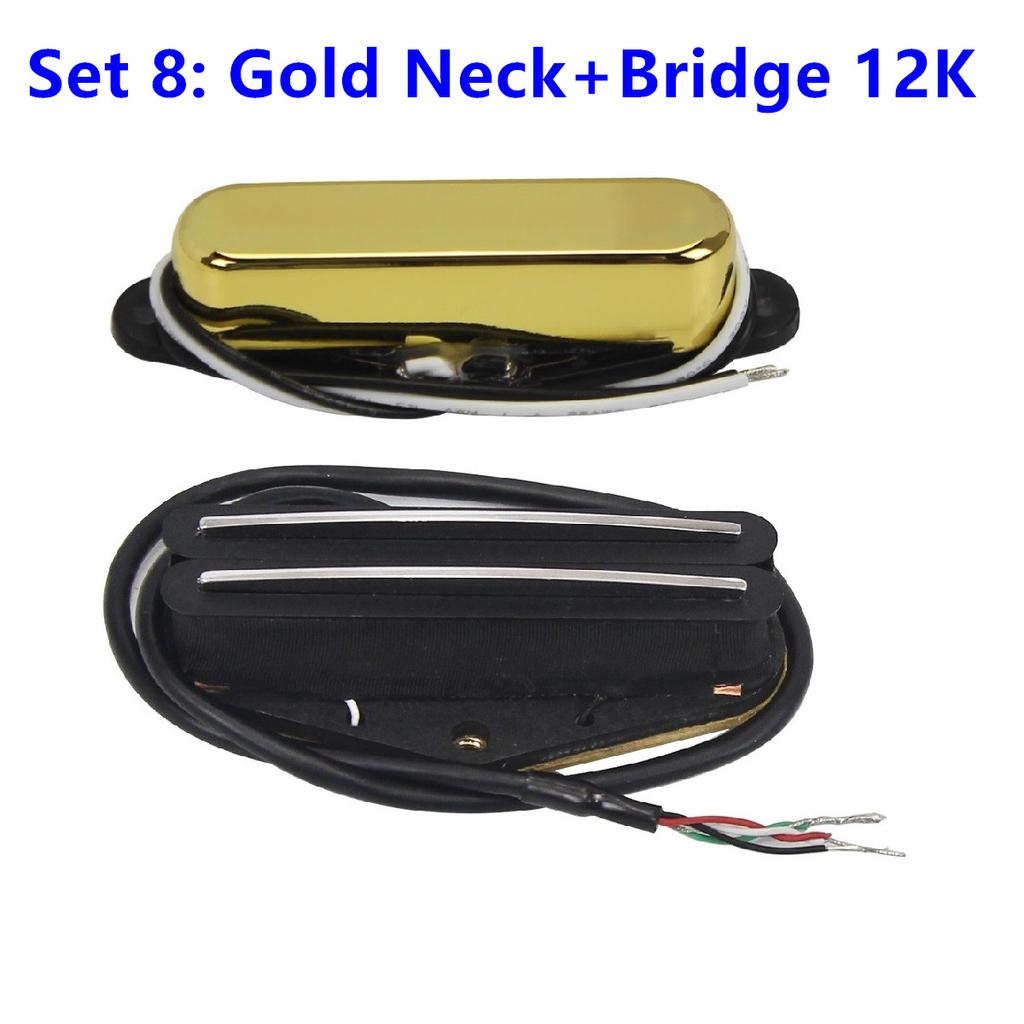 FLEOR Set of Alnico V TL Pickups Neck +Hot Dual Rails Humbucker Bridge Pickup fit for TL Guitar