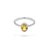 Minimalist Citrine Ring: 925 Sterling Silver, Yellow Gemstone