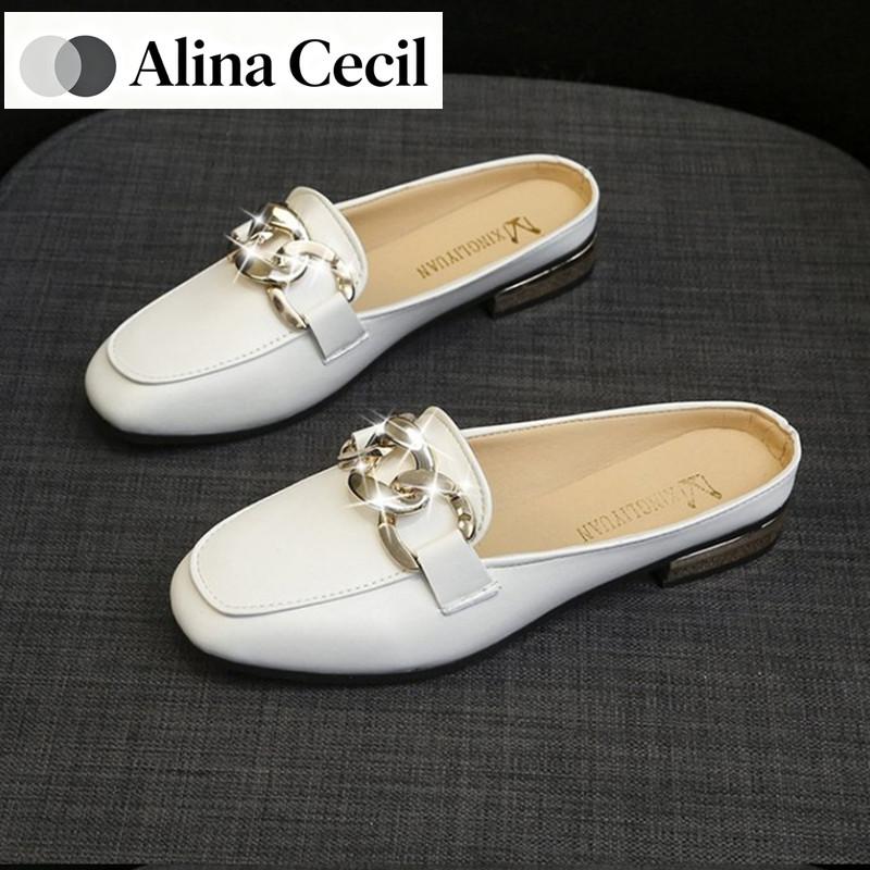Mules Estive da Donna in Rete con Paillettes, Fibbia Dorata, Tacco Basso, Slip-on Senza Tallone, Piatte per Uso Quotidiano e Uscire