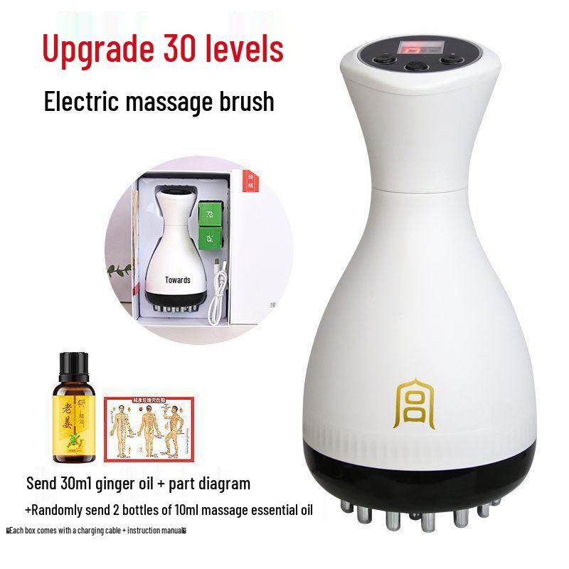 Gong s Universal 30-Level Electric Meridian Brush for Full Body: Heating, Gua Sha, Abdominal Massage, Belly Belt Dredging.