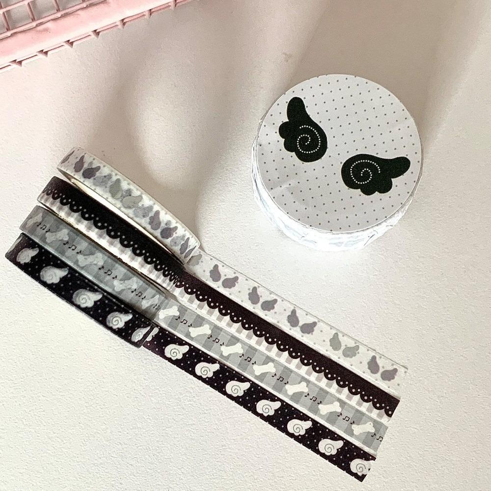 Adhesive Washi Tape Set 4 Rolls Scrapbooking Tape Retro Decorative Tape  Notebook Decoration