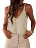 Canottiera lavorata a maglia da donna con scollo a V, senza maniche, vestibilità larga, maglioncino estivo, canottiera