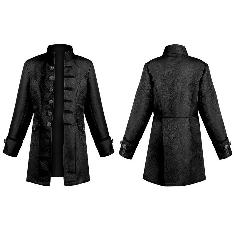 2022 New Fashion European And American Boys' Formal Coat In Solid Color Stylish Steampunk Retro Stand Collar