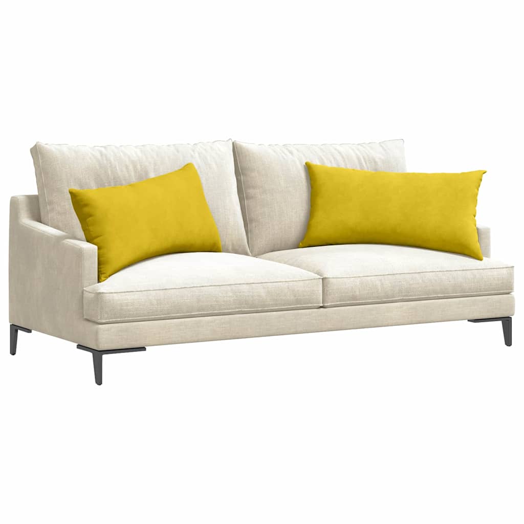 Sofa Cushions 2 Pieces Yellow 80 x 40 cm Cord Fabric