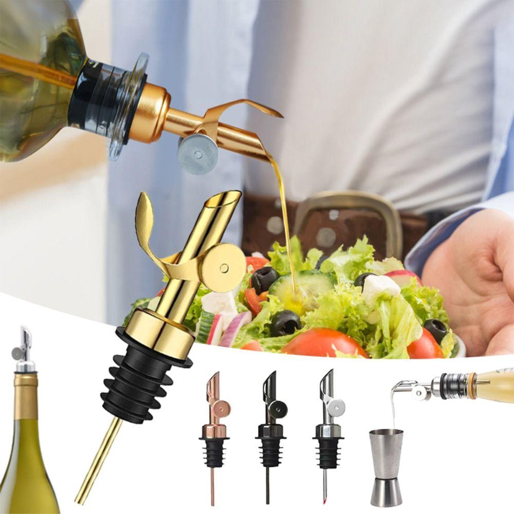 Stainless Steel Wine Liquor Bottle Plug Leak-Proof Wine Spout  For Cocktail Olive Oil Vinegar