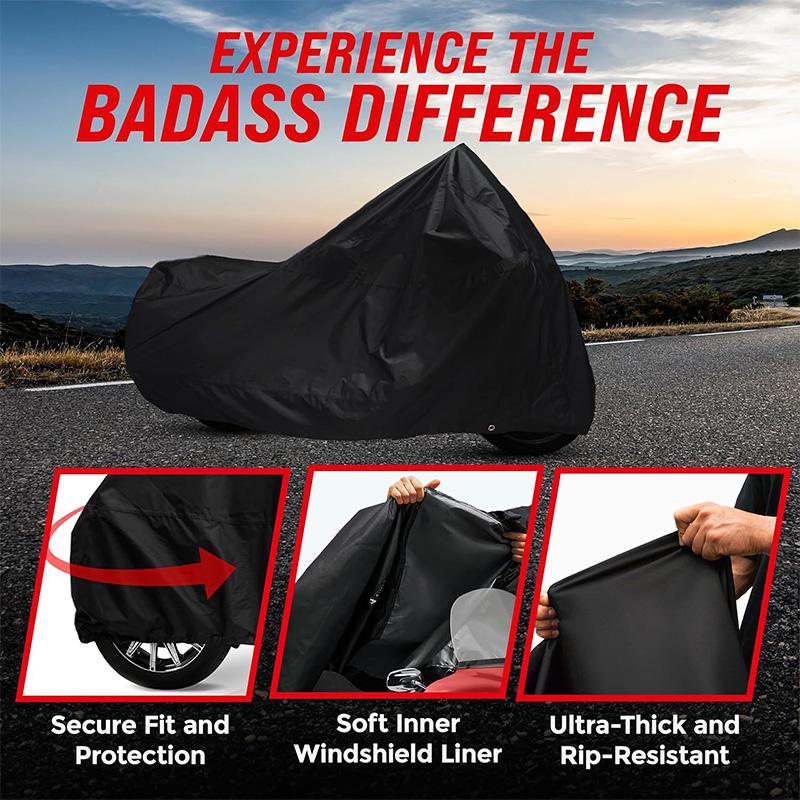 1pc Waterproof All-Season Motorcycle Cover UV Protective Dustproof Fabric for Outdoor/Indoor Use Fits Bikes in Garages