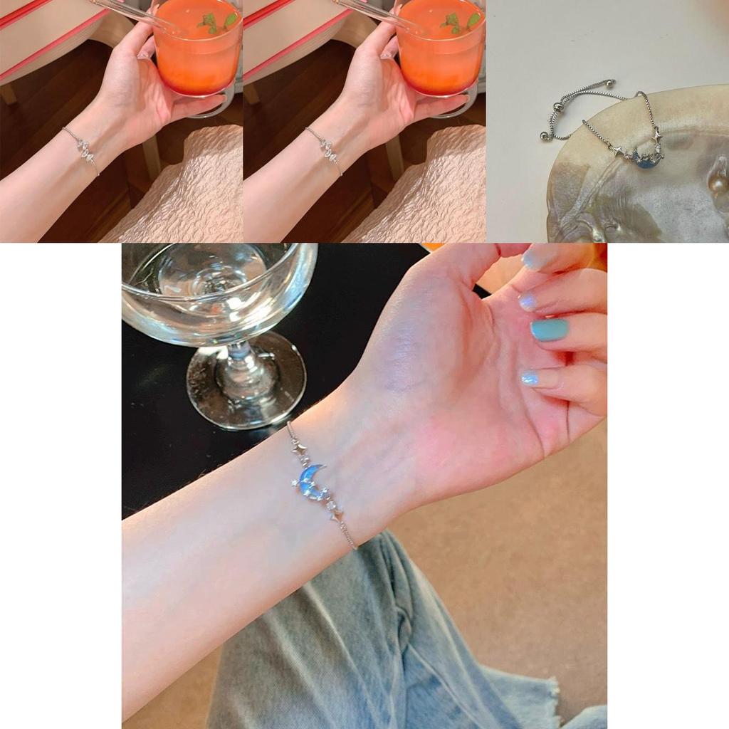 Exquisite Blue Moon Butterfly Bracelet For Women Chic Geometric Shape Jewelry