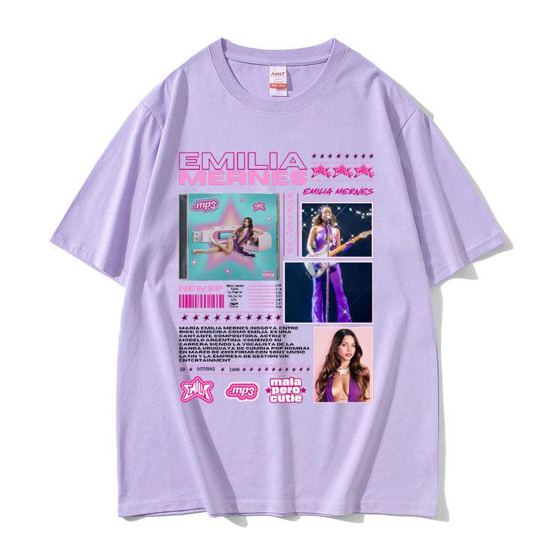 Singer Emilia Mernes MP3 Graphic T Shirts Men Women Fashion Harajuku Oversized T-shirts Men's Summer Cotton Short Sleeve T-shirt