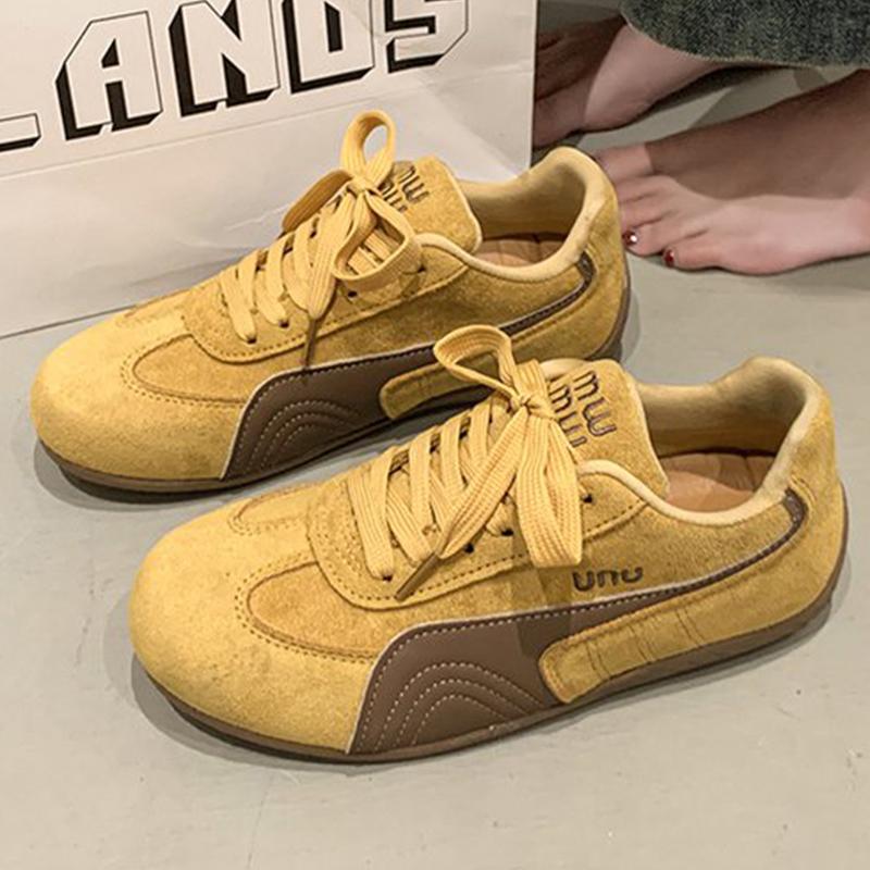 Fashion Soft Faux Suede Sneakers Women Autumn Winter 2025 Mix Color Lace Up Sports Shoes Woman Sewing Lightweight Casual Shoes Mujer