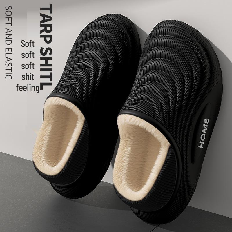 Damskie Kolorowe Bawełniane Kapcie na Obcasie - Przytulne, Wyściełane Aksamitem, Zimowe Śniegowce dla Pary na Zewnątrz i do Wewnątrz