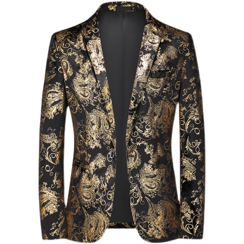 Men Spring  Business Social Suit Jacket  Men's Single Breasted Thin Male Jacquard Blazers Coats