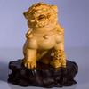 Dřevo dřevěný lev umění štěstí přírodní zimostrázové dřevo peníze štěstí Feng Shui zboží a ženská [dsdsad] řezba, lev, (strážný pes) amulet, zvíře, ozdoba,