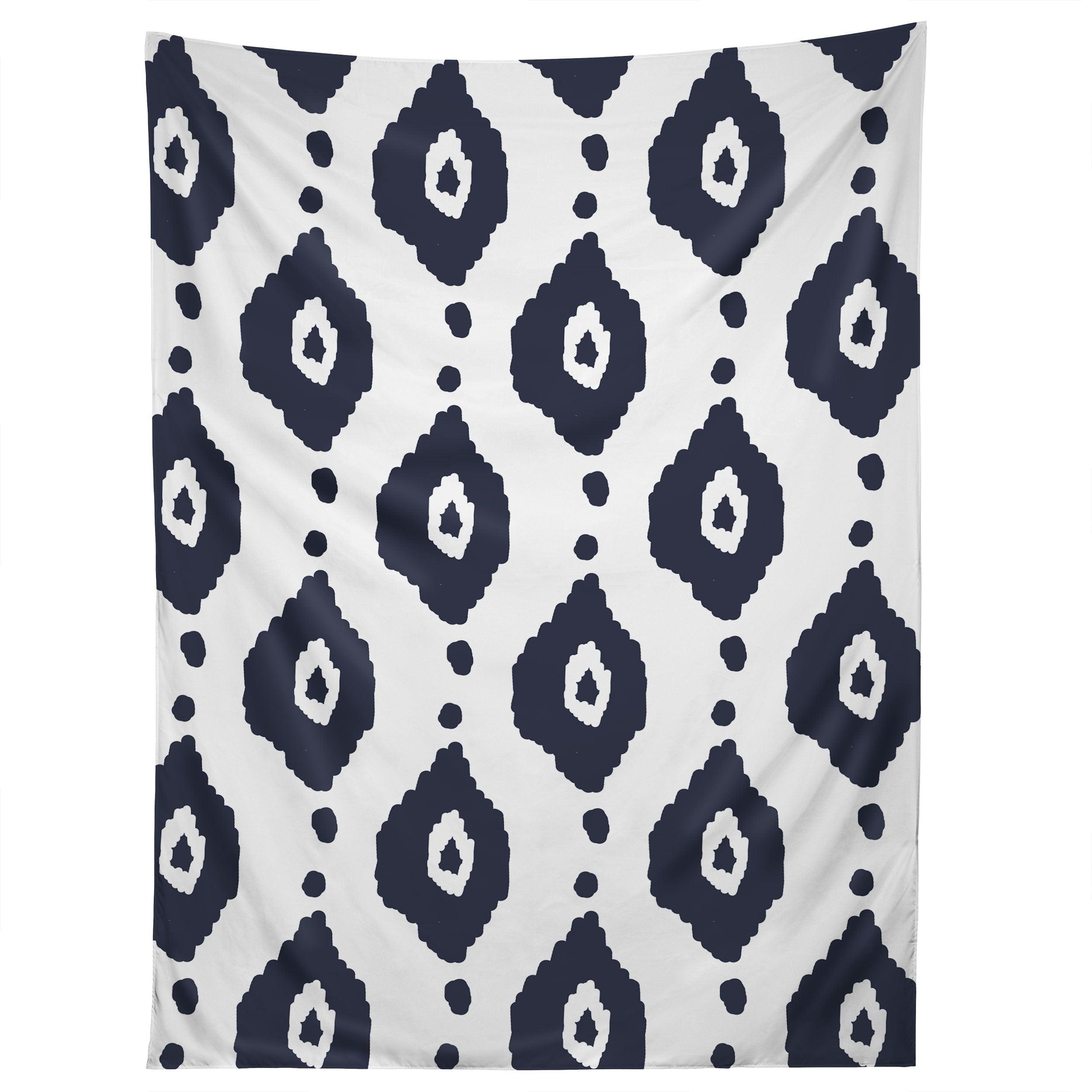 NAVY IKAT tapestry 75x100