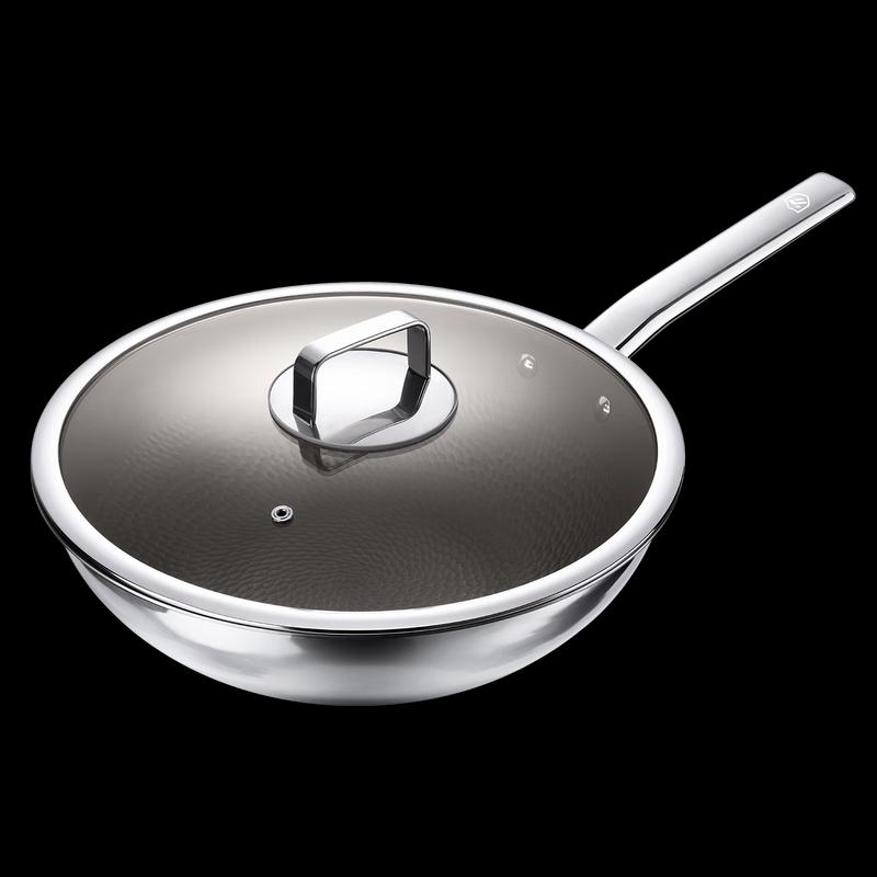 DESLON Pure Titanium Flat-Bottom Stir-Fry Wok, Non-Stick  Smokeless