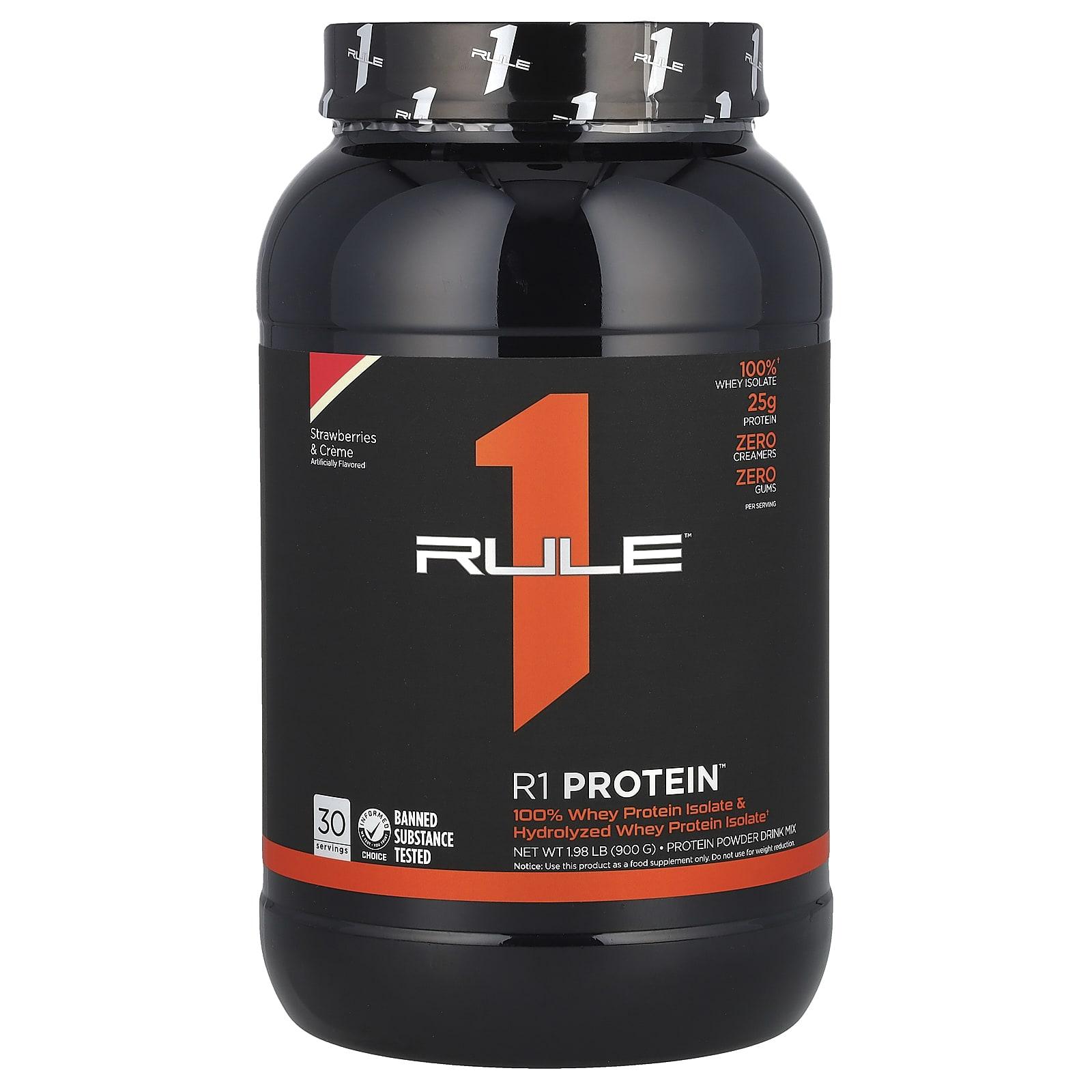 

Rule One Proteins, R1 Protein Powder Drink Mix, Strawberries & Cream, 1.98 lb (900 g)