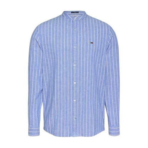 Tommy Jeans Mens Linen Long-Sleeved Shirt
