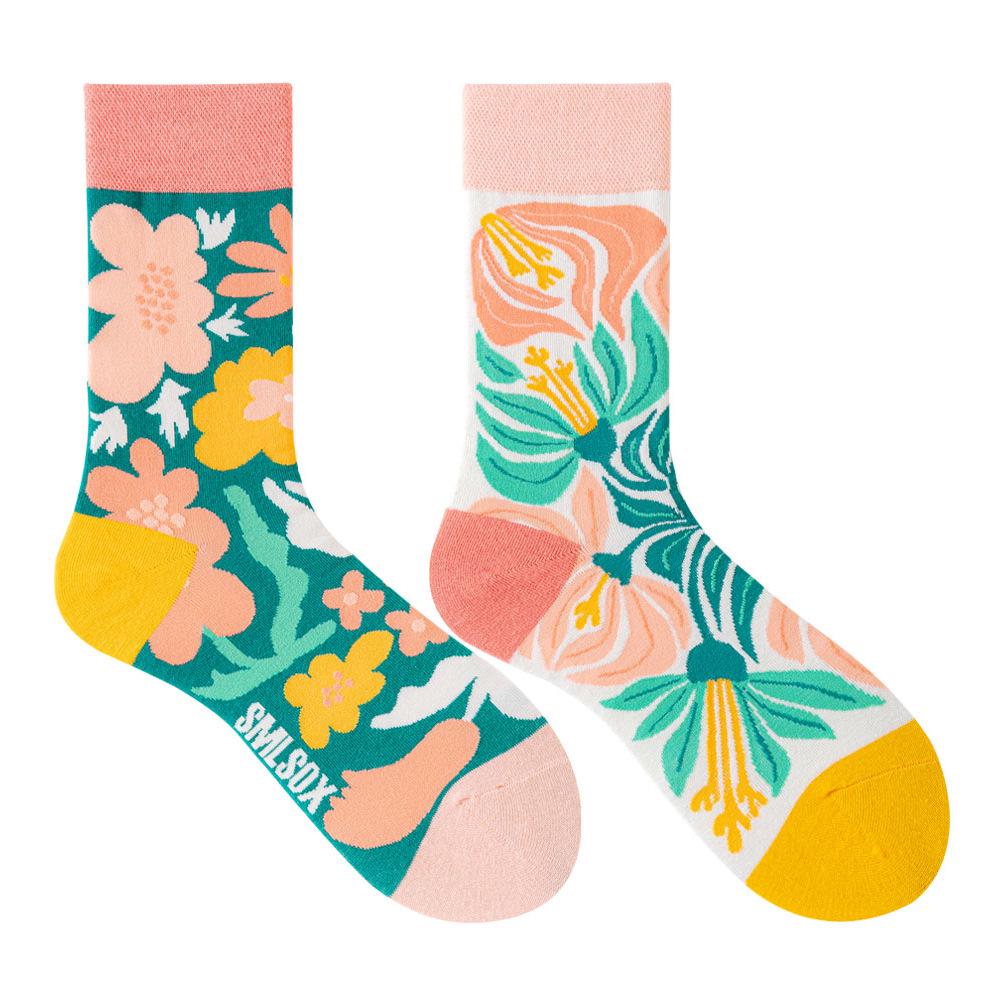 Calzini AB Asimmetrici Trendy Divertenti per Coppia Anatra Mandarina Colorati Calzini a Mezza Gamba SMLSOX