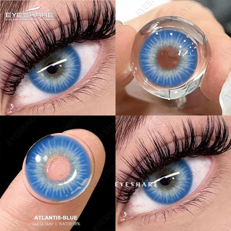 Eyeshare Color Contact Lenses Brown Fresh Annual Disposable Lenses Green Comfortable Natural Contact Lenses Colored Soft Lenses for Eyes 1 Pair