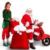 1 Stück Weihnachtsmann Großer Geschenksack Heiligabend Geschenktasche Party Weihnachtsmann Requisite Feiertags-Geschenktasche Beutel mit Kordelzug für Süßigkeiten & Spielzeug