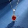 925 Sterling Silver Vintage Diamond Red Zircon Necklace Earrings Ring Set Birthday Anniversary Wedding Party Set Gift