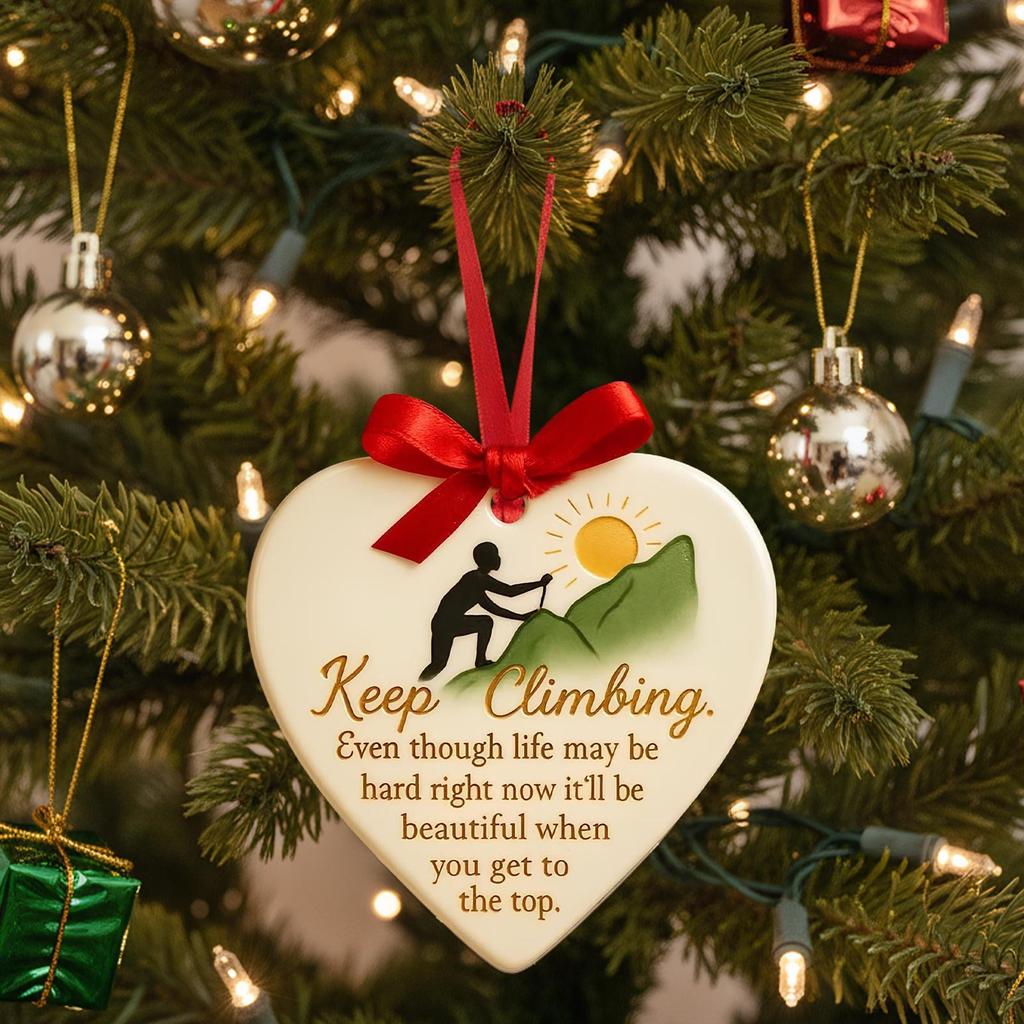 Christmas Heart Ornaments Ceramic Pendants Friendship Heart Shape Ornament For Best Friends Women Men Teacher Family Door Handle
