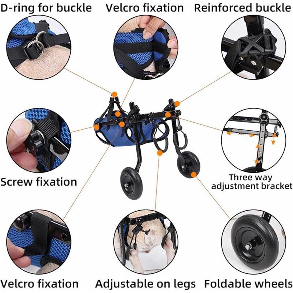 Hundewagen für Hinterbeine – Verstellbare Mobilitätshilfe für kleine Hunde, Hüftstütze & Beinschiene, Gehhilfe für behinderte Haustiere (XS/S/M)