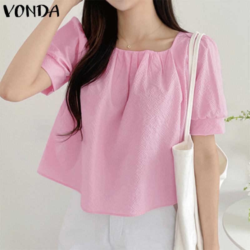 

VONDA Женская блузка с пышным верхом и коротким рукавом